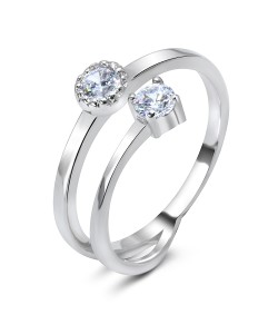 Double Round CZ Ring NSR-821